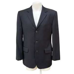Givenchy‎ Sport Coat Blazer Jacket 43” Chest Black Wool 3 Button Single Breasted